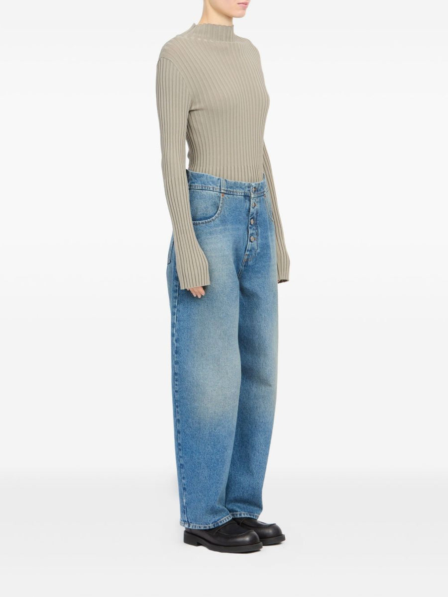 Barrel Jeans MM6 Maison Margiela For Women Light Blue Denim Luxurious Everyday Wear