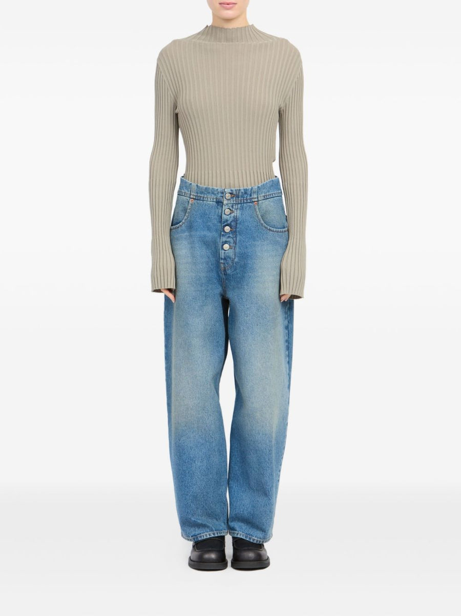 Barrel Jeans MM6 Maison Margiela For Women Light Blue Denim Luxurious Everyday Wear