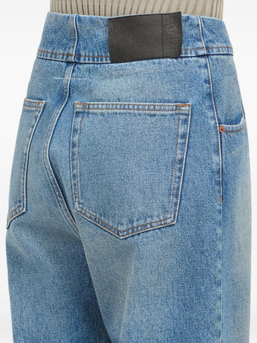 Barrel Jeans MM6 Maison Margiela For Women Light Blue Denim Luxurious Everyday Wear