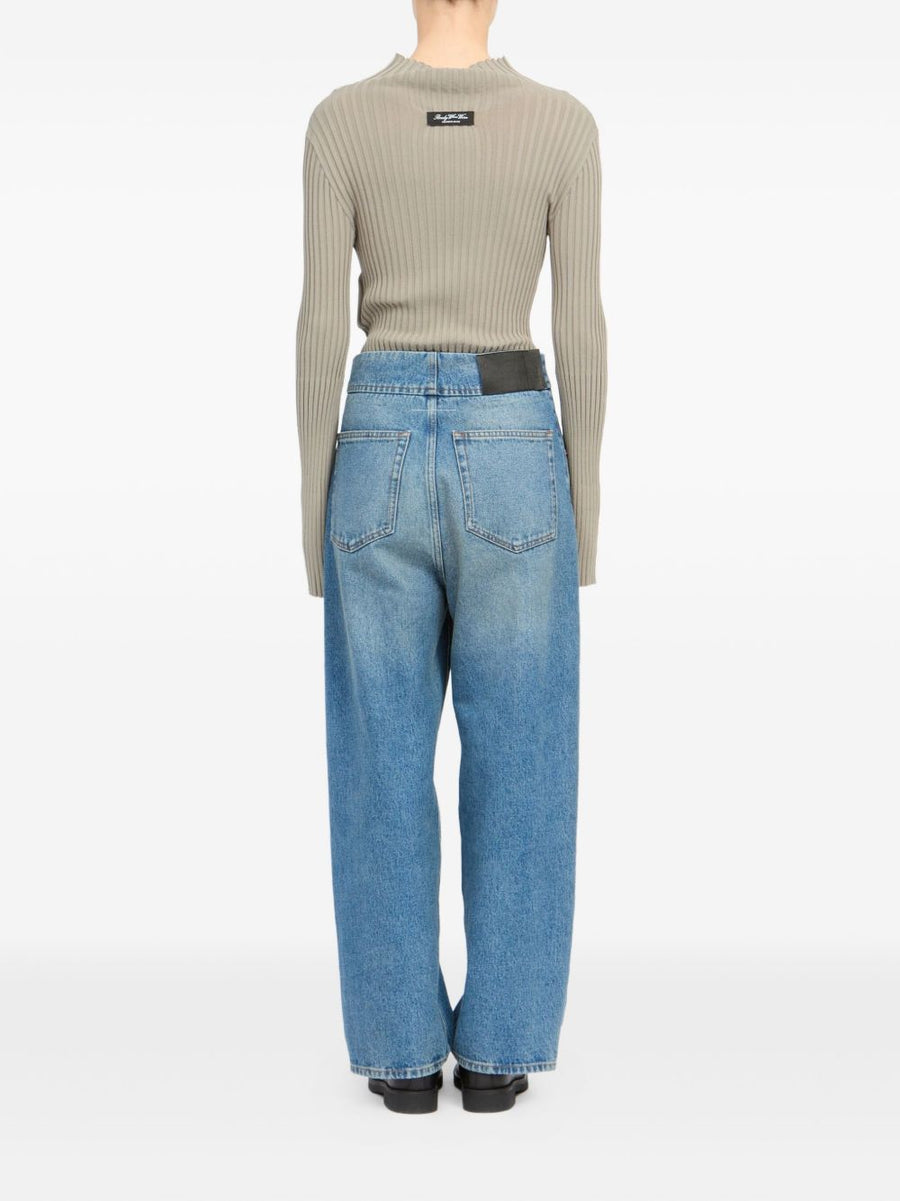 Barrel Jeans MM6 Maison Margiela For Women Light Blue Denim Luxurious Everyday Wear