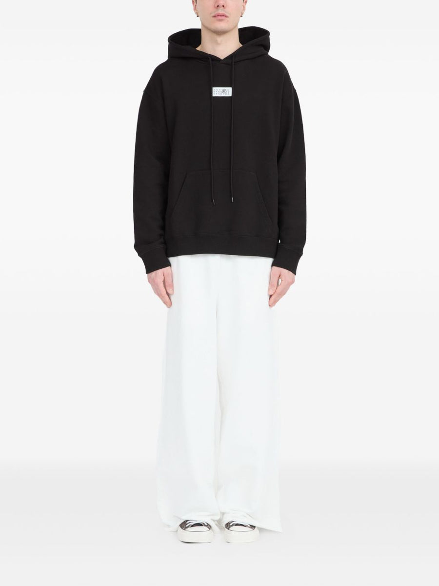 MM6 Maison Margiela Logo Cotton Hoodie For Men With Front Pocket And Premium Drawstring Hood