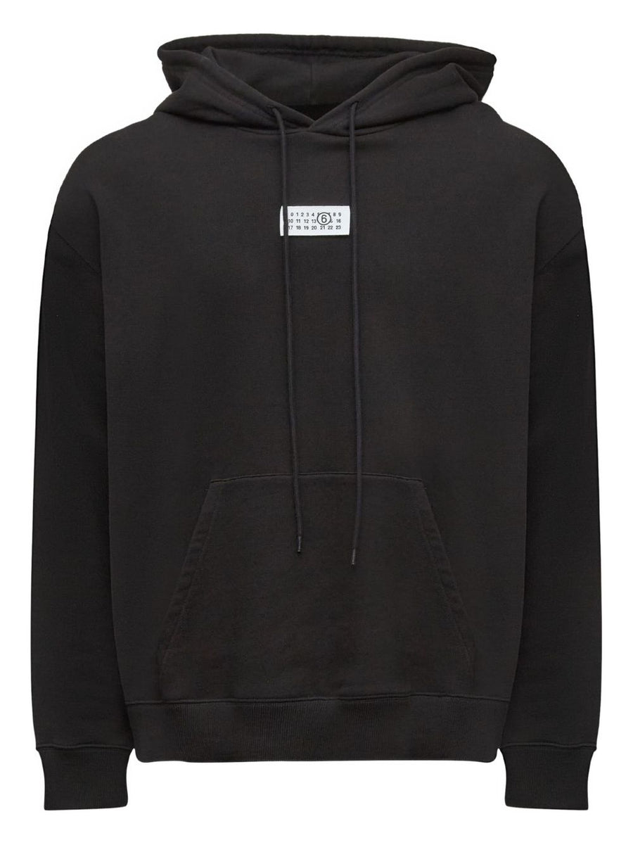 MM6 Maison Margiela Logo Cotton Hoodie For Men With Front Pocket And Premium Drawstring Hood
