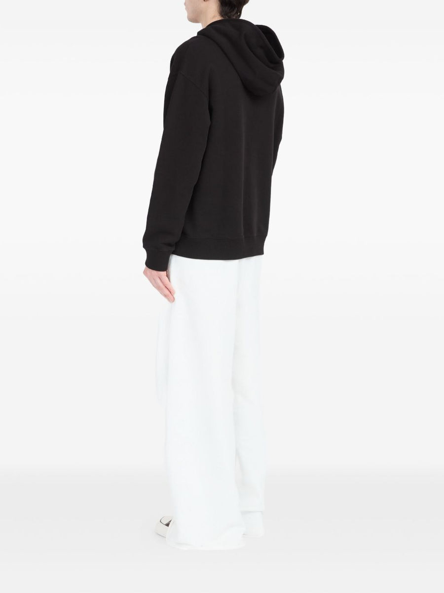 MM6 Maison Margiela Logo Cotton Hoodie For Men With Front Pocket And Premium Drawstring Hood