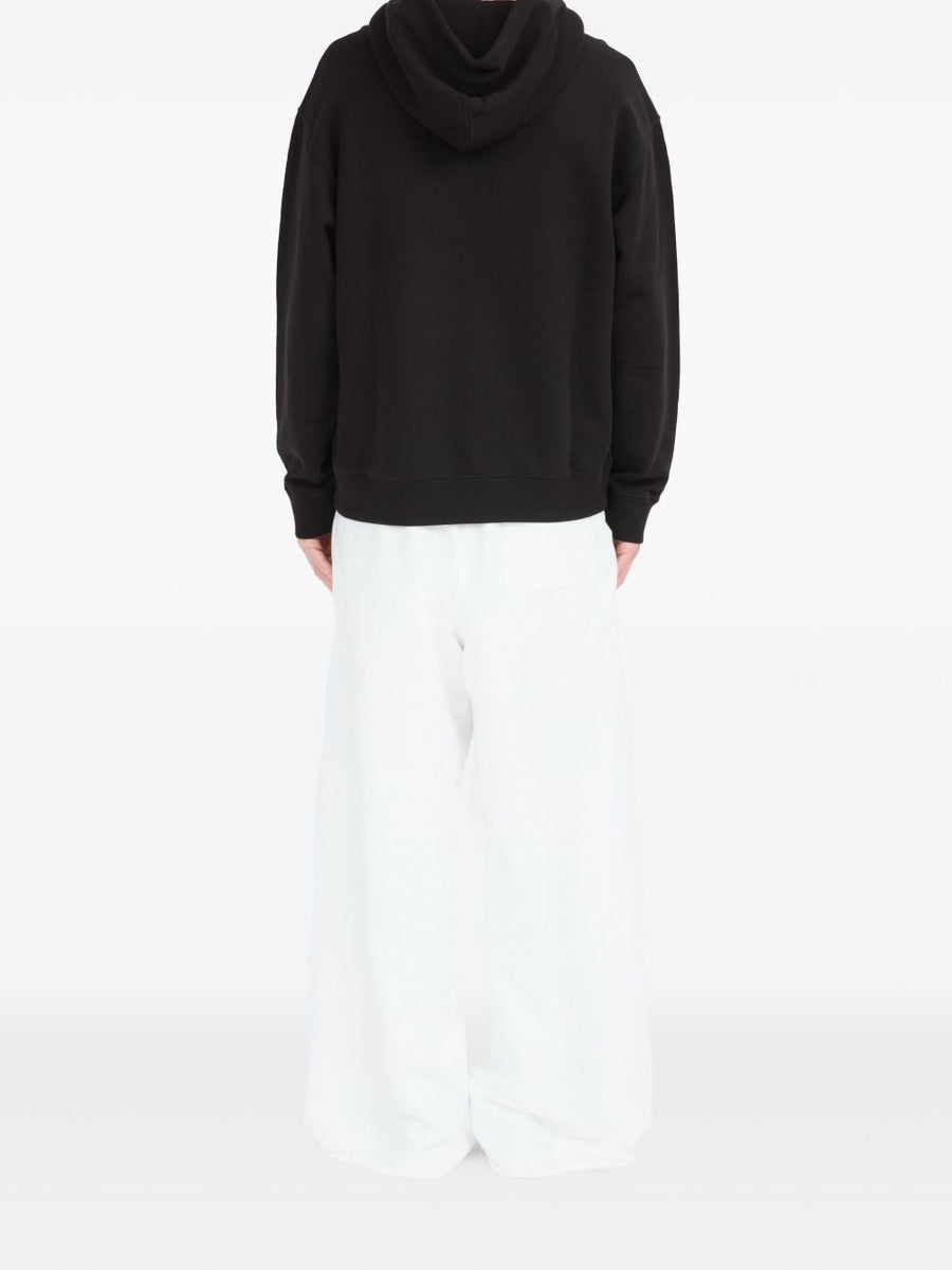 MM6 Maison Margiela Logo Cotton Hoodie For Men With Front Pocket And Premium Drawstring Hood