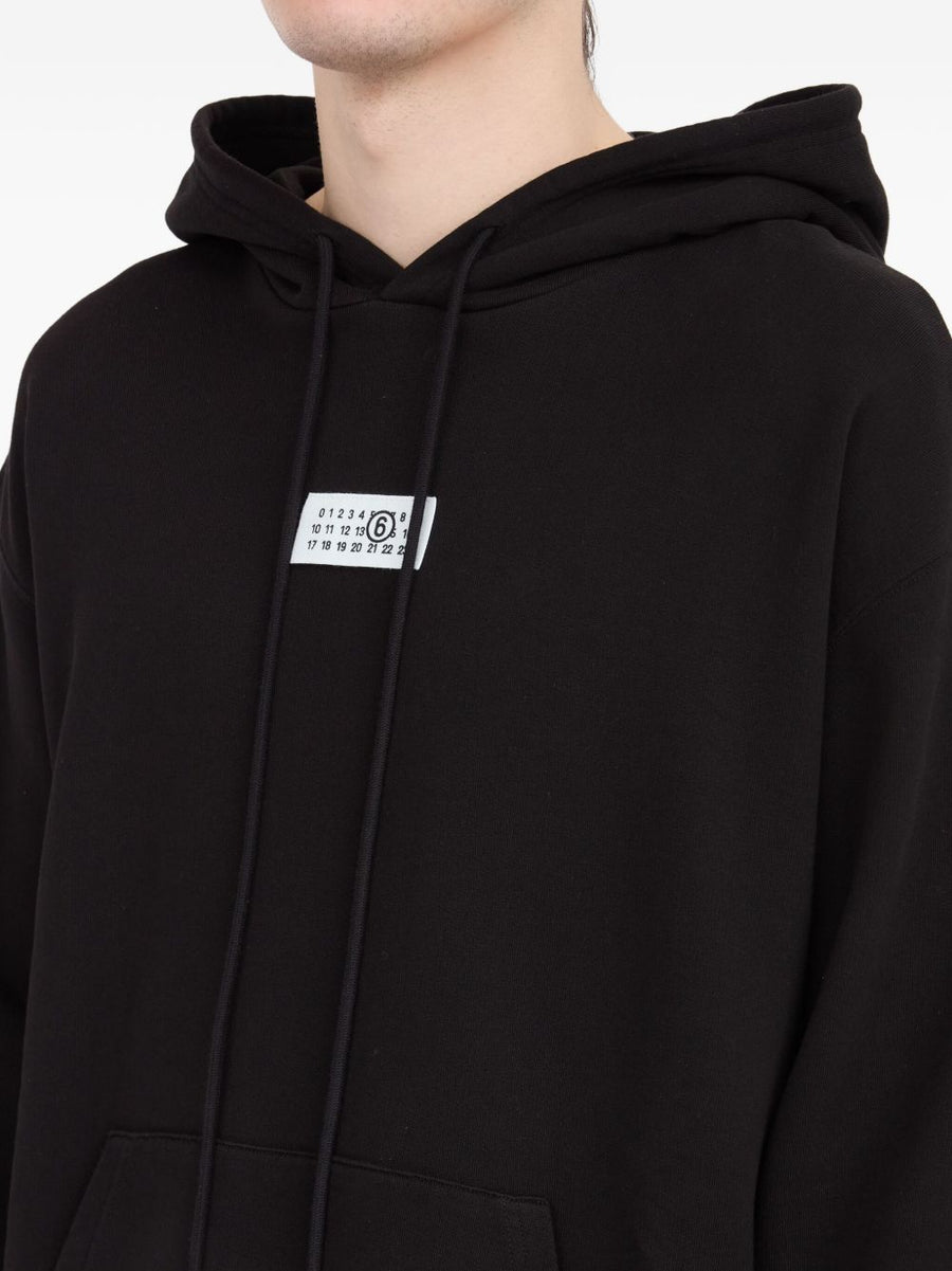 MM6 Maison Margiela Logo Cotton Hoodie For Men With Front Pocket And Premium Drawstring Hood