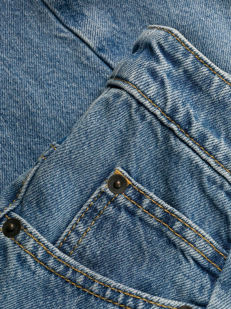 Maison Margiela Light Blue Denim Wide Leg Jeans With Décortiqué Detailing