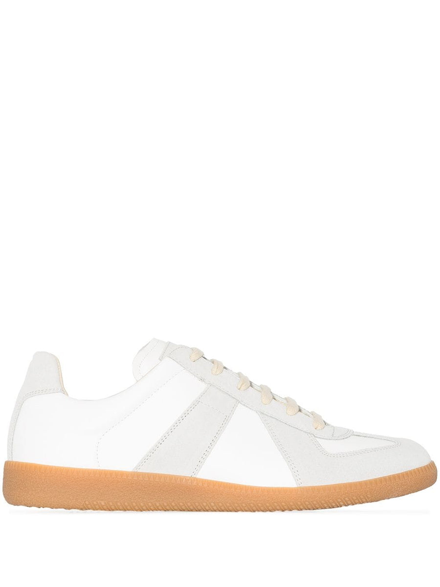 Replica Sneakers By Maison Margiela White Calf Leather Upper With Suede Panels For Women Luxurious