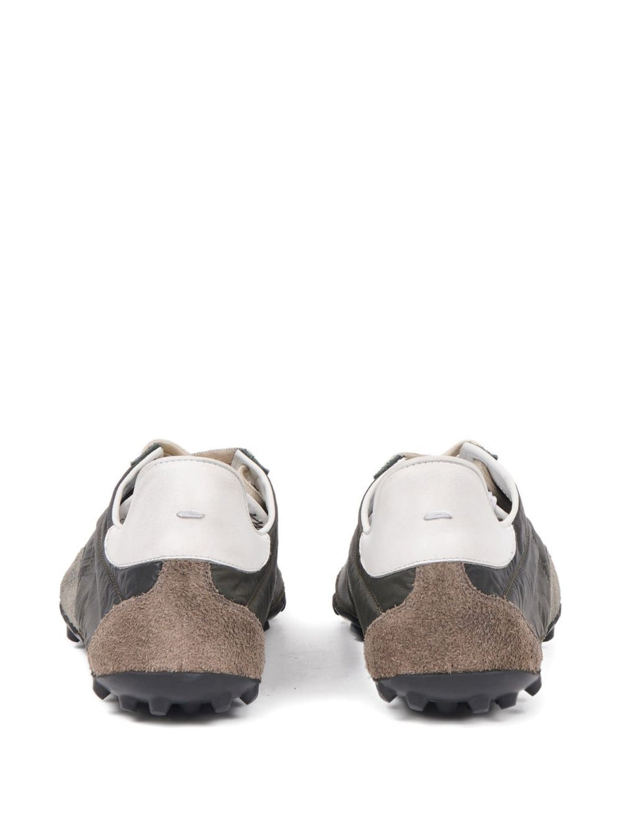 Maison Margiela Sprinter Low Sneakers For Women Premium Green Calf Leather Panelled Upper