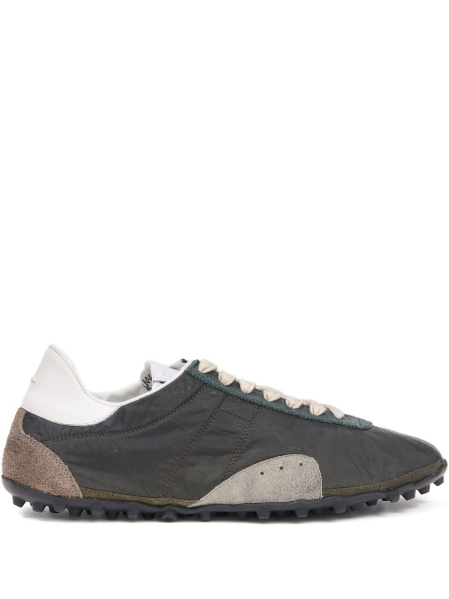 Maison Margiela Sprinter Low Sneakers For Women Premium Green Calf Leather Panelled Upper