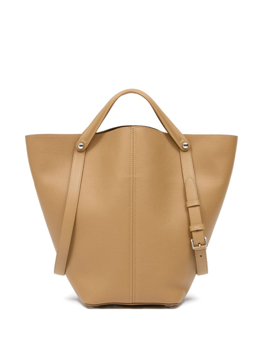 Dress Age Medium Luxurious Leather Tote By Maison Margiela For Women Beige Pebbled Goat Skin