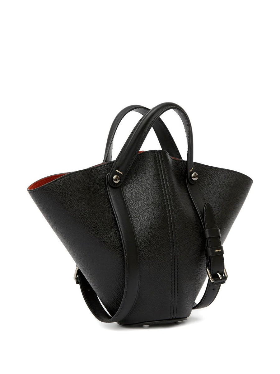 Dress-Age Small Handbag By Maison Margiela Calf Leather Pebbled Black Detachable Strap For Women