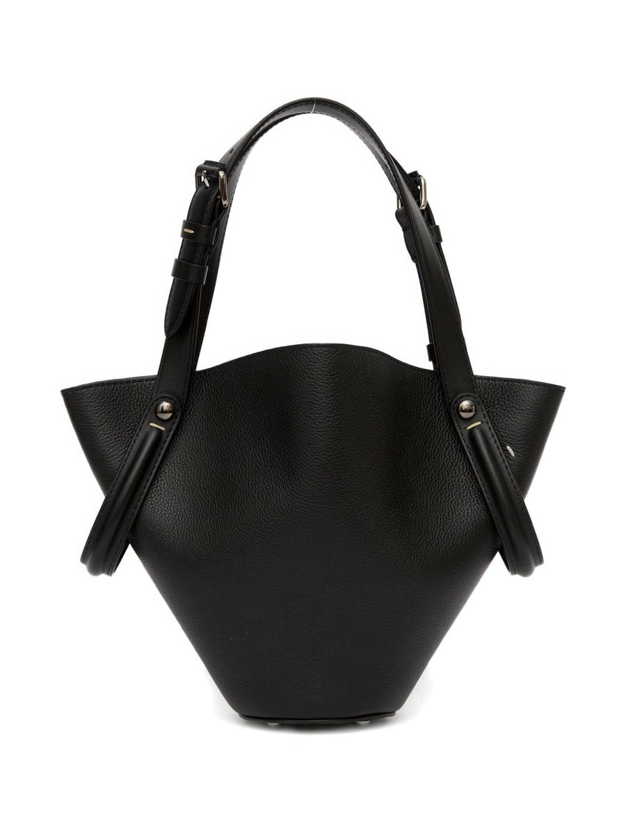 Dress-Age Small Handbag By Maison Margiela Calf Leather Pebbled Black Detachable Strap For Women