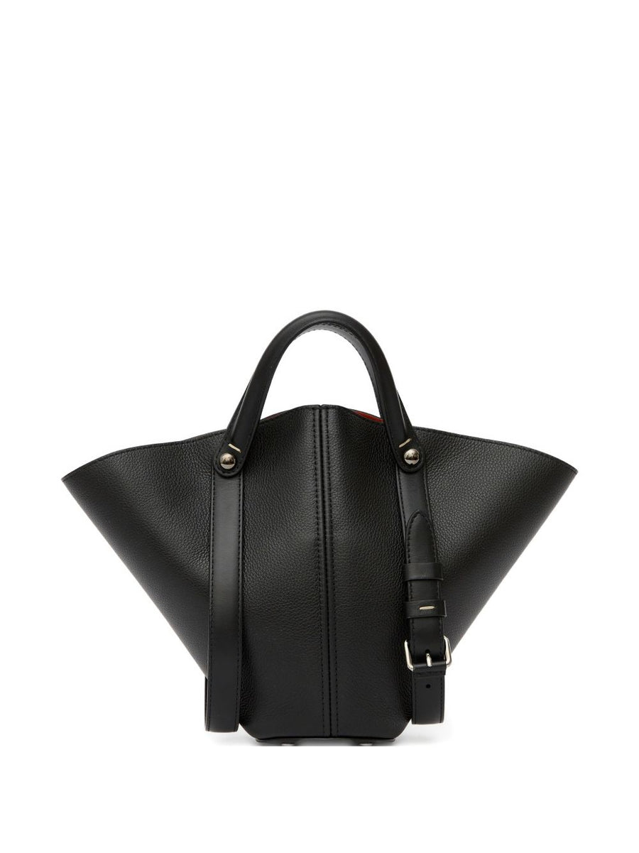 Dress-Age Small Handbag By Maison Margiela Calf Leather Pebbled Black Detachable Strap For Women