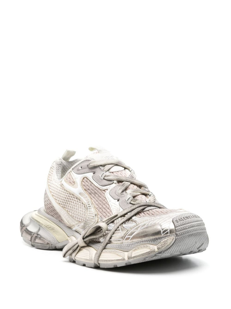 Balenciaga 3XL Sneakers Mens Premium Beige Distressed Finish With Off White Mesh Panels Luxury Streetwear Comfort
