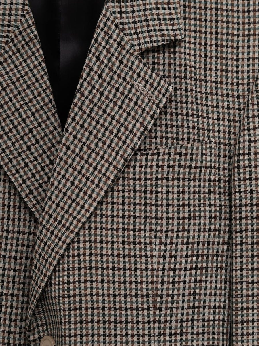 Balenciaga Wrap Tailored Jacket for Women Lightweight Lyocell Versatile Polished Layer Khaki Brown Check
