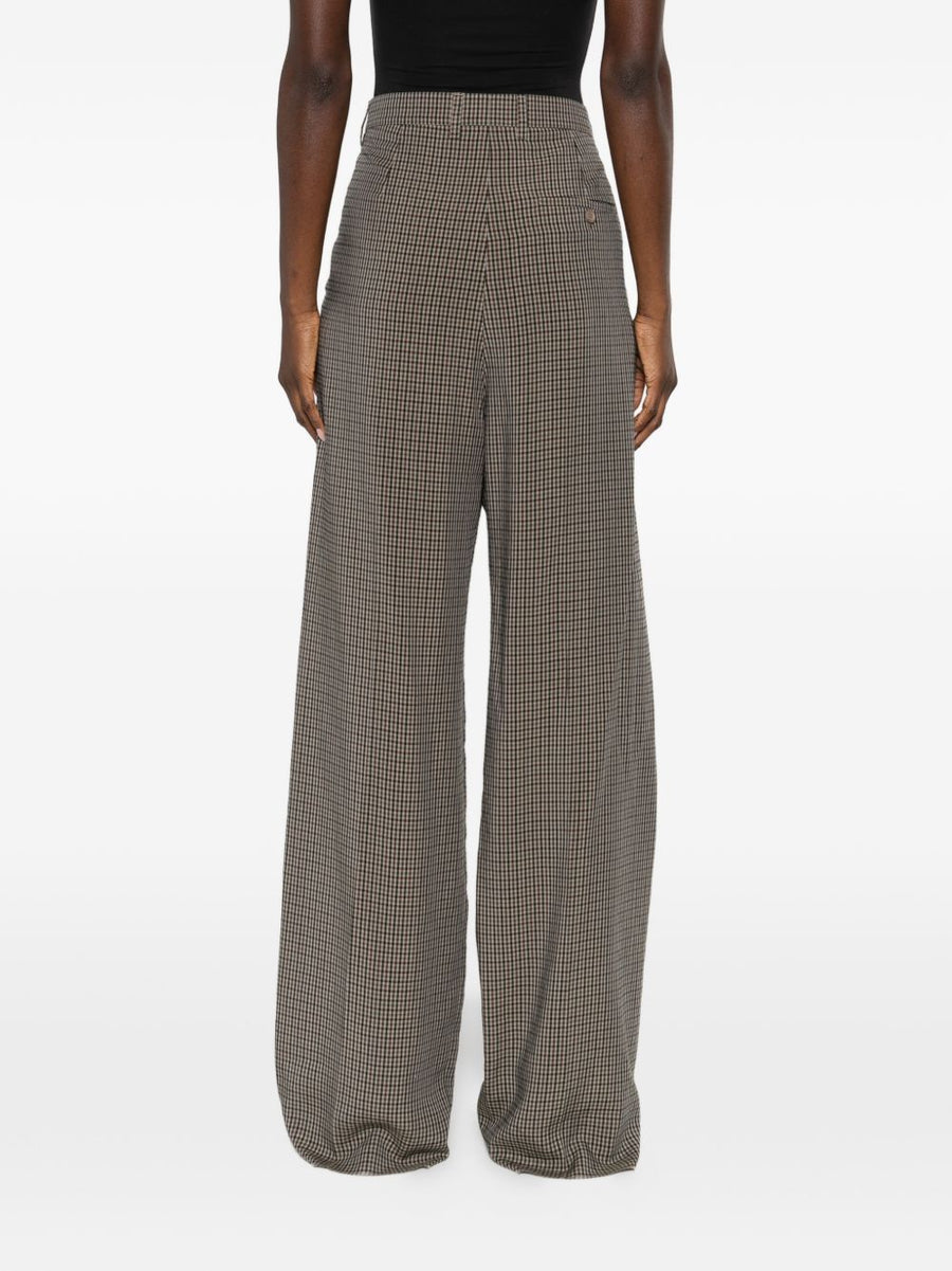 Balenciaga Khaki Checked Trousers Lyocell 100 Percent Tailored For Women Luxurious Versatile Everyday Workwear