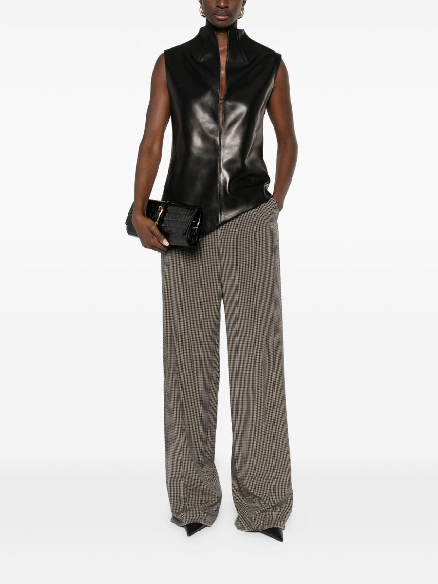Balenciaga Khaki Checked Trousers Lyocell 100 Percent Tailored For Women Luxurious Versatile Everyday Workwear