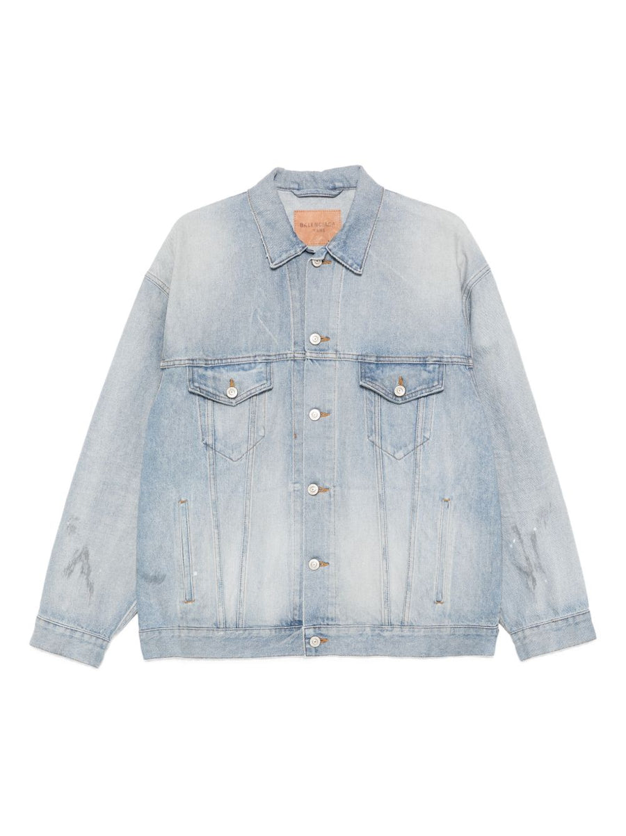 Balenciaga Oversized Denim Jacket For Women Premium Light Blue Cotton Layering Piece