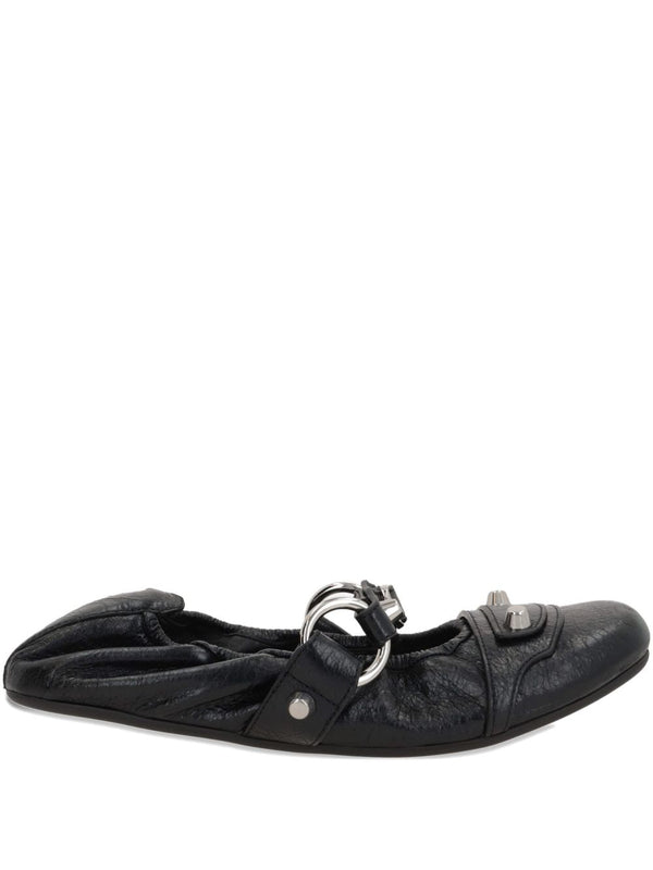 Balenciaga City Ballet Flats Black Lamb Leather Luxury
