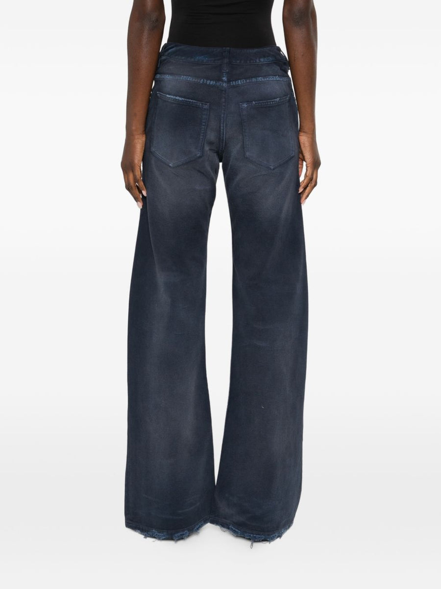 Balenciaga Frayed Denim Jeans For Women Navy All Cotton Luxury Versatile Chic Premium Craftsmanship