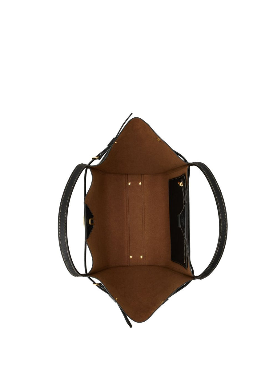 Tod's Leather Medium Shopping Bag For Women With Top Handle And Timeless Gold Buckle Details