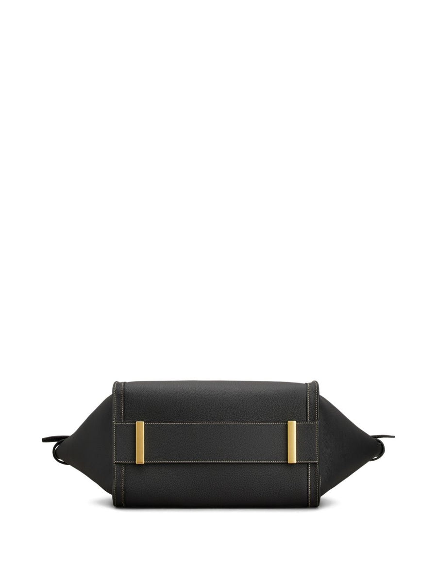 Tod's Leather Medium Shopping Bag For Women With Top Handle And Timeless Gold Buckle Details