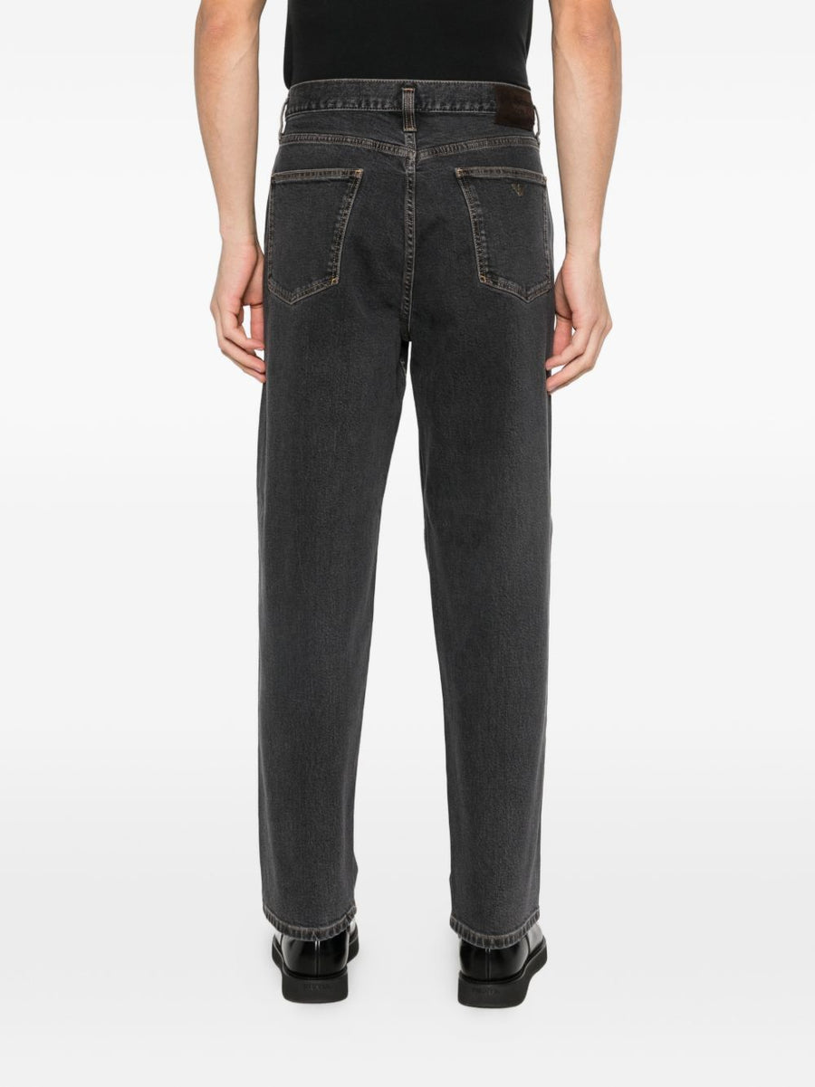 Emporio Armani Denim Jeans For Men Grey With Regular Fit Straight Leg For Everyday Luxury