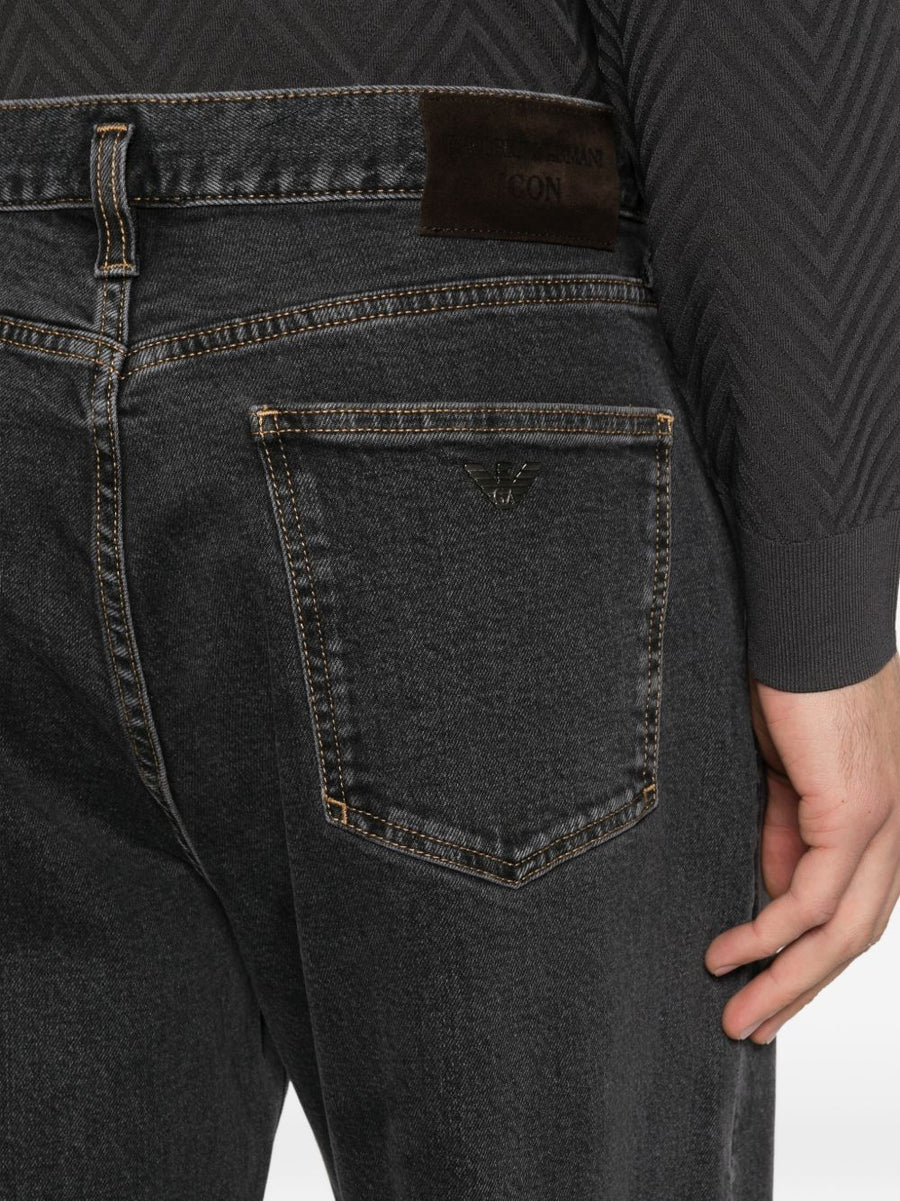 Emporio Armani Denim Jeans For Men Grey With Regular Fit Straight Leg For Everyday Luxury