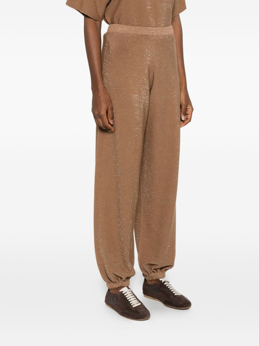 Fabiana Filippi Luxury Merino Wool Blend Knit Trousers With Elastic Waistband For Women Officewear