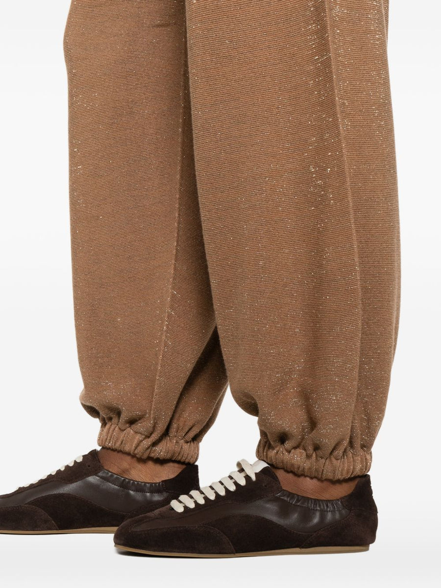 Fabiana Filippi Luxury Merino Wool Blend Knit Trousers With Elastic Waistband For Women Officewear