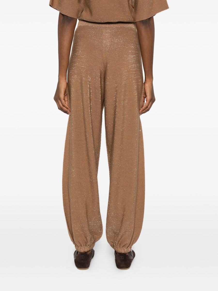 Fabiana Filippi Luxury Merino Wool Blend Knit Trousers With Elastic Waistband For Women Officewear
