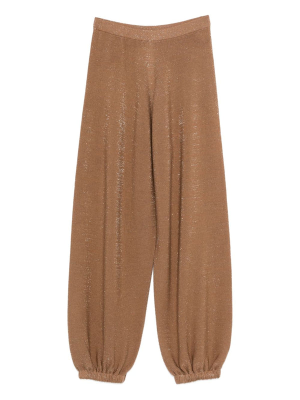 Fabiana Filippi Luxury Merino Wool Blend Knit Trousers With Elastic Waistband For Women Officewear