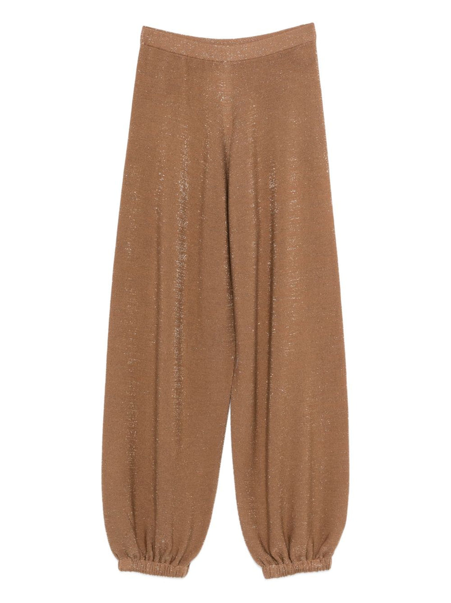 Fabiana Filippi Luxury Merino Wool Blend Knit Trousers With Elastic Waistband For Women Officewear