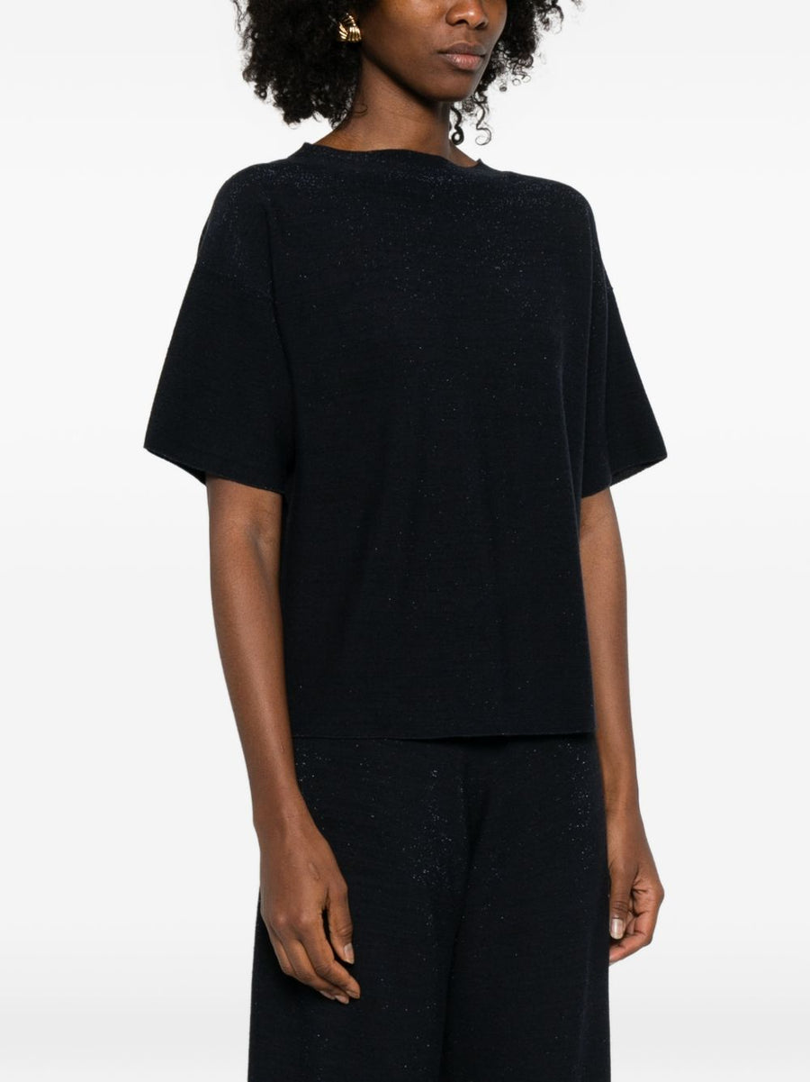 Fabiana Filippi Navy Wool Cotton Sweater Women Lightweight