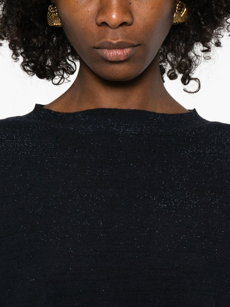 Fabiana Filippi Navy Wool Cotton Sweater Women Lightweight