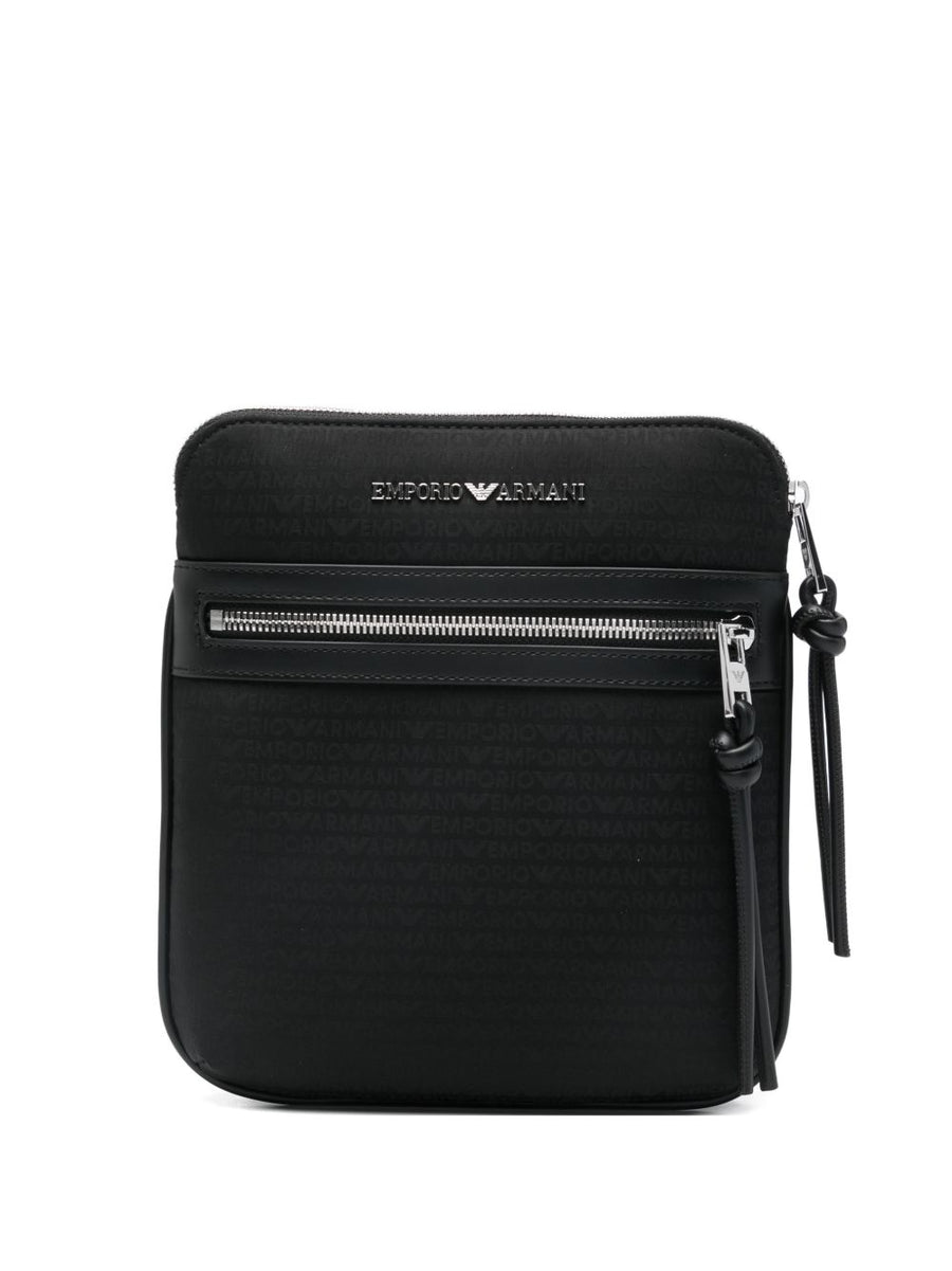 Emporio Armani Nylon Messenger Bag For Men Sleek Crossbody With Logo Detail And Durable Zip Closure
