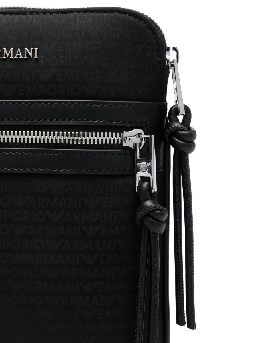 Emporio Armani Nylon Messenger Bag For Men Sleek Crossbody With Logo Detail And Durable Zip Closure