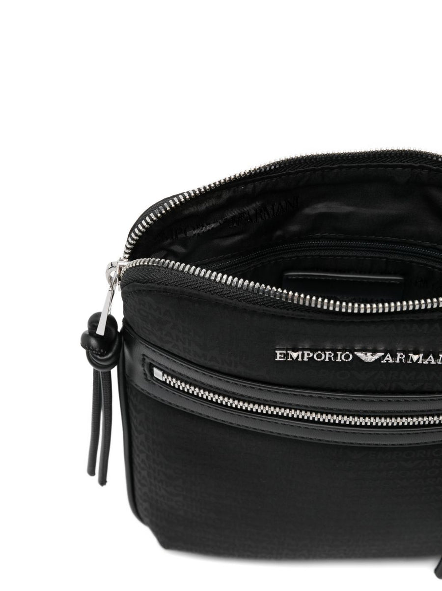 Emporio Armani Nylon Messenger Bag For Men Sleek Crossbody With Logo Detail And Durable Zip Closure