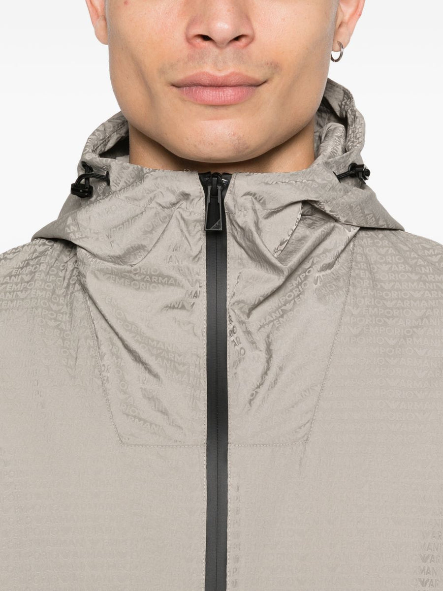 Emporio Armani Nylon Blouson Jacket For Men Hooded With Textured Finish Spring Summer 2026 Luxury Outerwear
