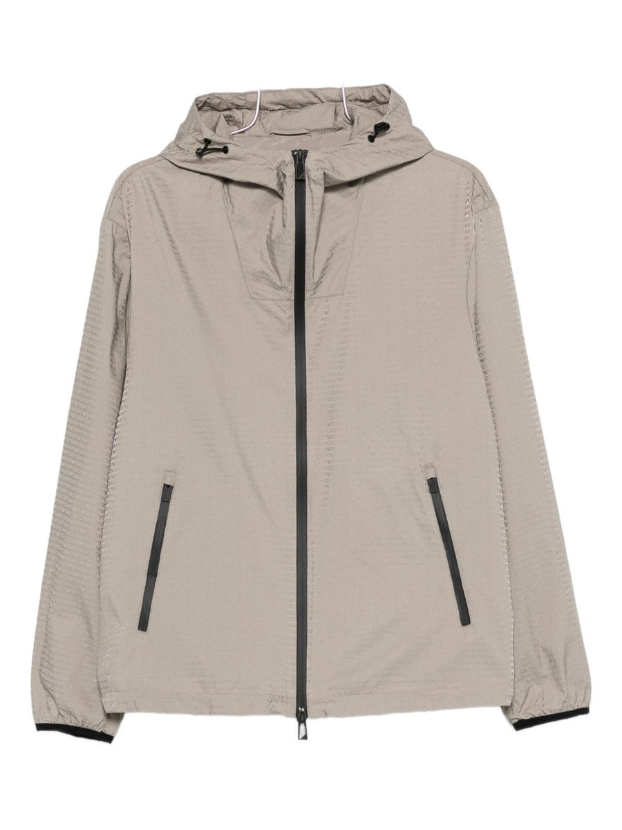 Emporio Armani Nylon Blouson Jacket For Men Hooded With Textured Finish Spring Summer 2026 Luxury Outerwear