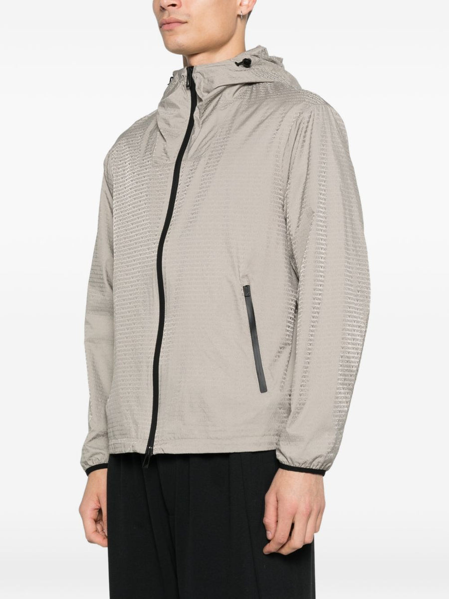 Emporio Armani Nylon Blouson Jacket For Men Hooded With Textured Finish Spring Summer 2026 Luxury Outerwear