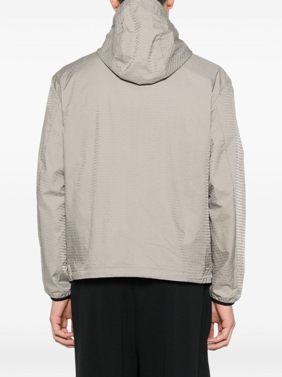 Emporio Armani Nylon Blouson Jacket For Men Hooded With Textured Finish Spring Summer 2026 Luxury Outerwear