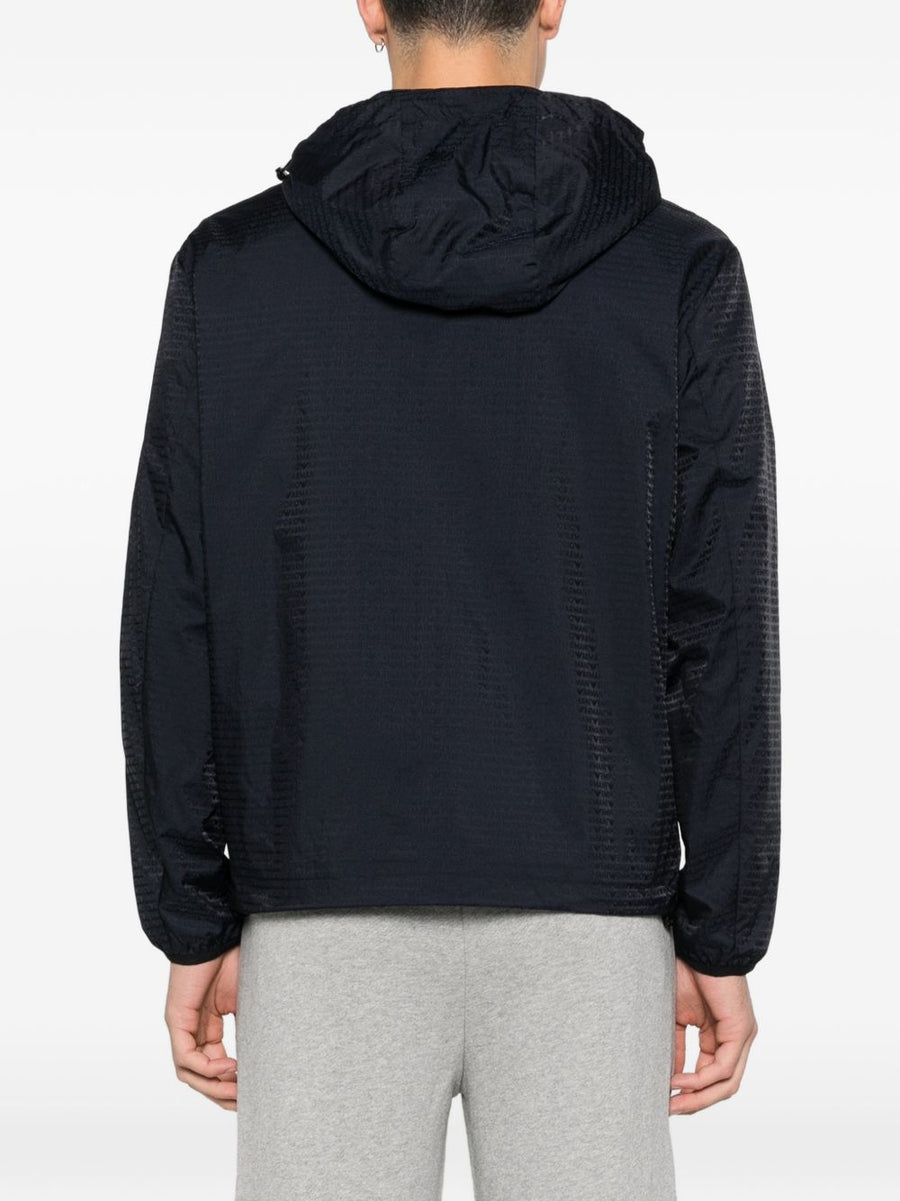 Emporio Armani Navy Nylon Blouson Jacket With Hood Zip Pockets