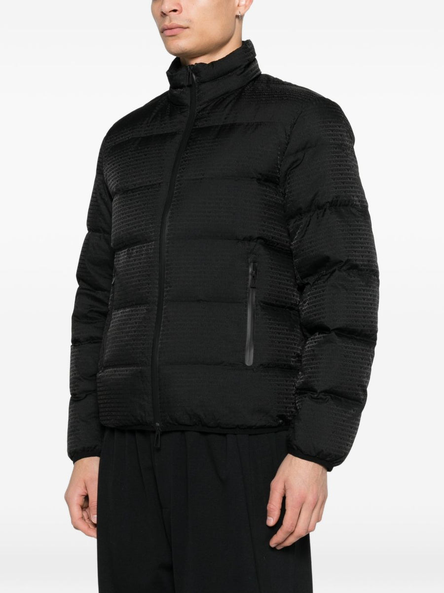 Emporio Armani Nylon Down Jacket For Men Warm Padded Nylon Coat With Front Zip High Neck Premium Edition