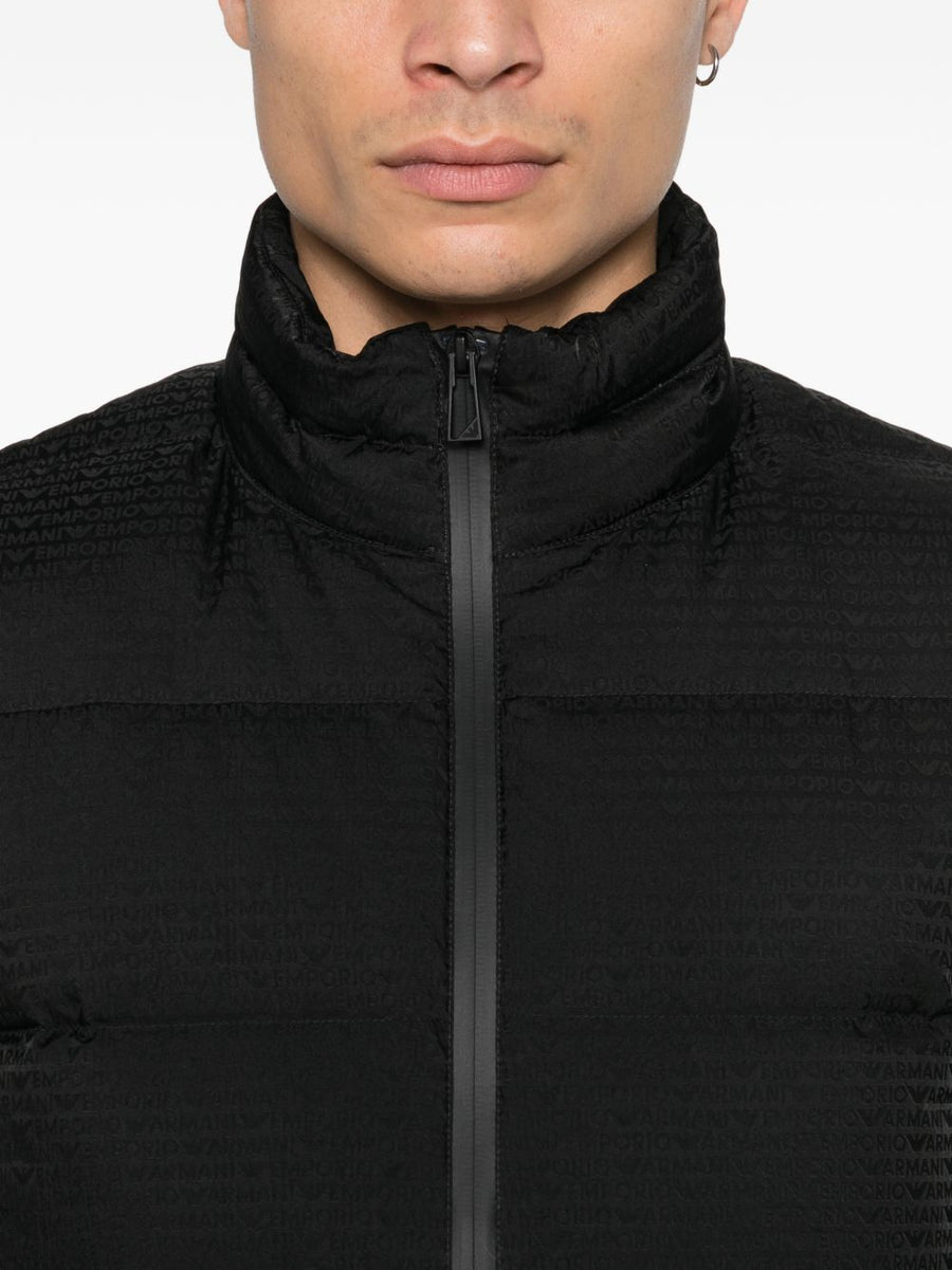 Emporio Armani Nylon Down Jacket For Men Warm Padded Nylon Coat With Front Zip High Neck Premium Edition