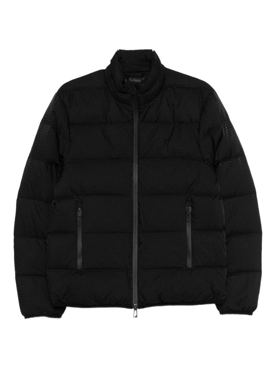 Emporio Armani Nylon Down Jacket For Men Warm Padded Nylon Coat With Front Zip High Neck Premium Edition