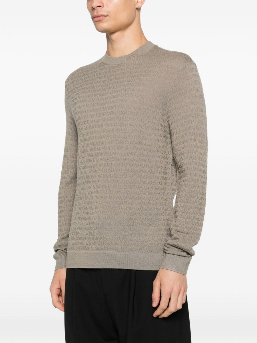 Emporio Armani Wool Crewneck Sweater for Men in Grey Virgin Wool Everyday Luxury