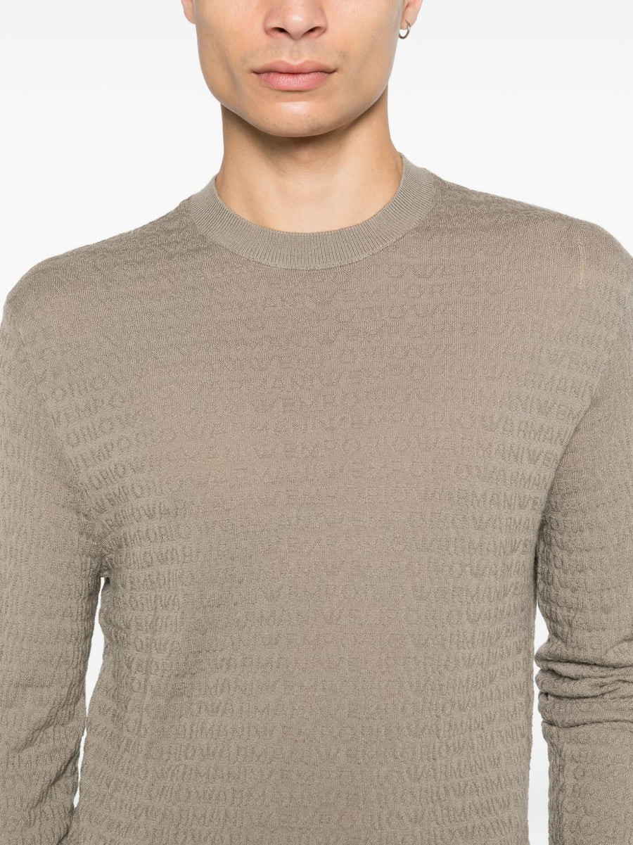 Emporio Armani Wool Crewneck Sweater for Men in Grey Virgin Wool Everyday Luxury