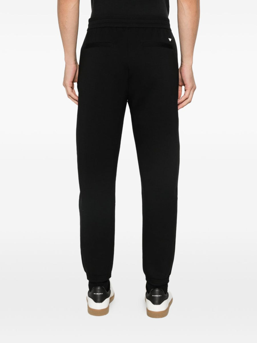 Emporio Armani Mens Cotton Sweatpants Black With Breathable Stretch And Elasticated Comfort For Everyday Wear