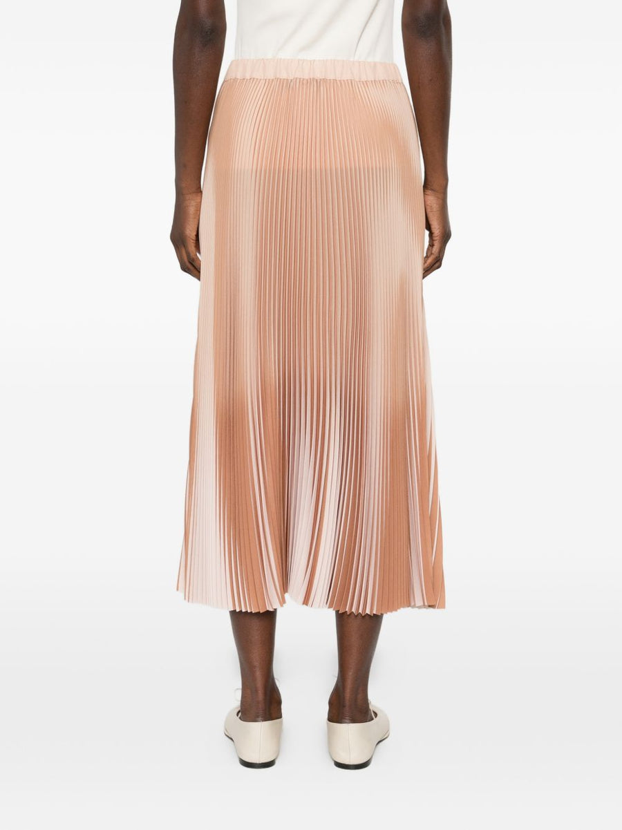 Fabiana Filippi Pleated Long Skirt for Women Orange Polyester Structured Tailored Elegance